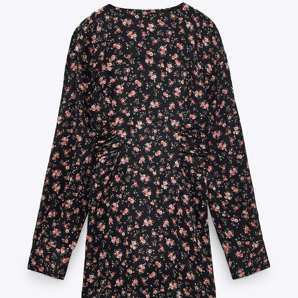 NWT Zara Long Sleeve Floral Print Mini Dress - Picture 9 of 11
